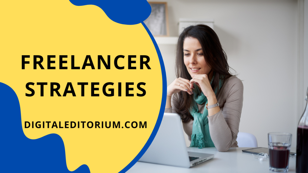 Freelancer working on a laptop with coffee cup, illustrating tips for success in freelancing